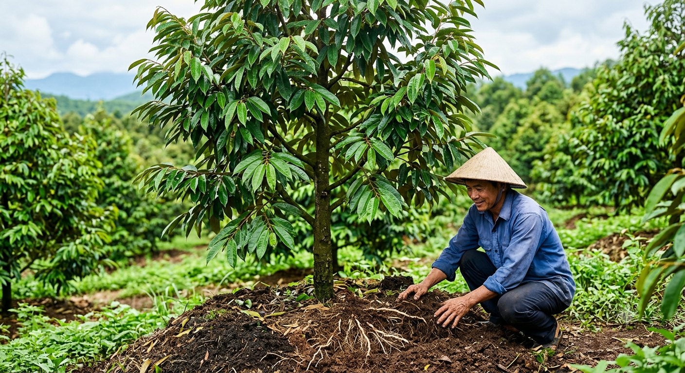 Phục hồi bộ rễ và bộ lá cho cây sầu riêng