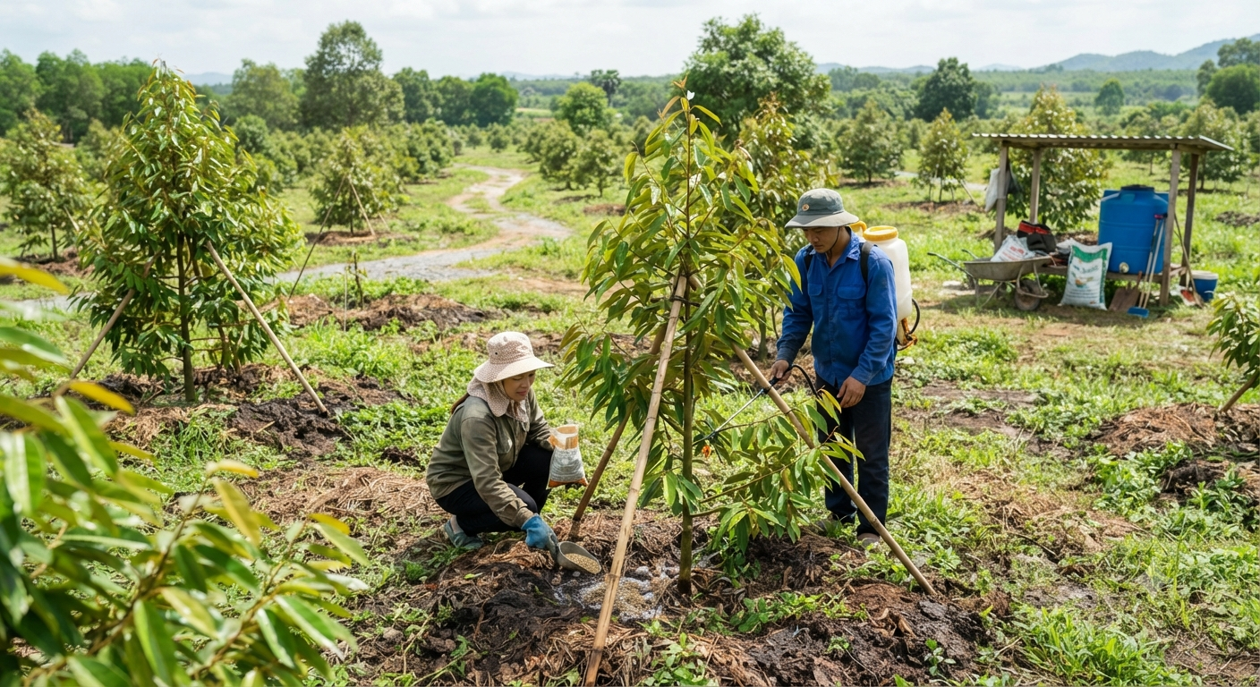 Giai đoạn cây con và kiến thiết cơ bản (1-3 năm tuổi)